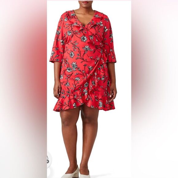 Junarose Floral Wrap Dress Size 22 - Picture 1 of 10